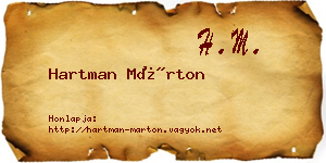 Hartman Márton névjegykártya